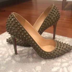 Christian Louboutin spiked khaki Pigalle